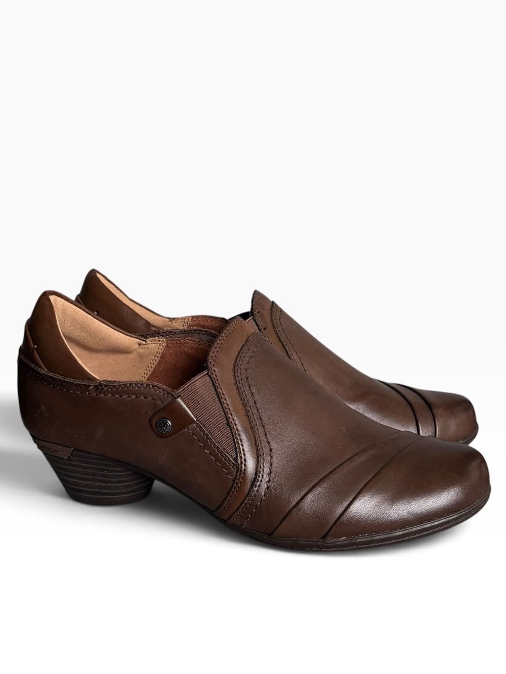 Cobb Hill Laurel Slip On Comfort Shoes Brown Leather 6.5